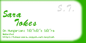 sara tokes business card